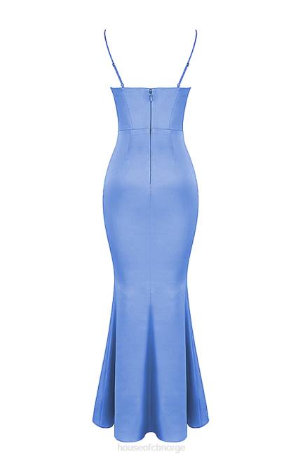 klær olivette periwinkle sateng korsett maxi kjole House of CB J6RL397