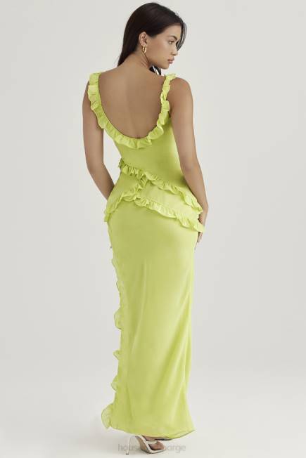klær pixie lime volang maxi kjole House of CB J6RL414