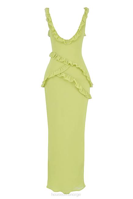 klær pixie lime volang maxi kjole House of CB J6RL414