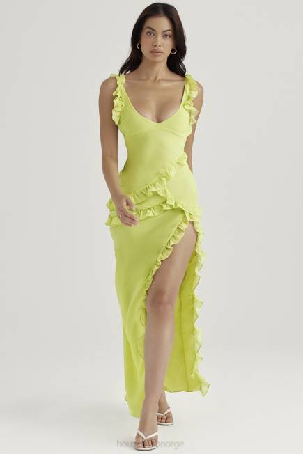 klær pixie lime volang maxi kjole House of CB J6RL414