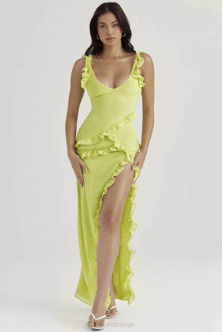 klær pixie lime volang maxi kjole House of CB J6RL414