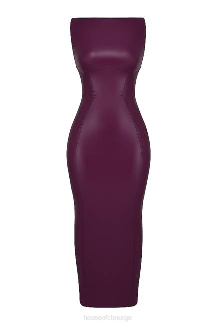 klær sahara merlot maxi-kjole i vegansk skinn House of CB J6RL280