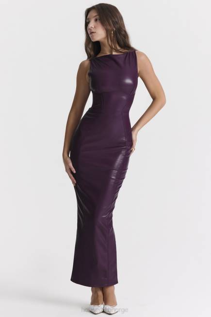 klær sahara merlot maxi-kjole i vegansk skinn House of CB J6RL280