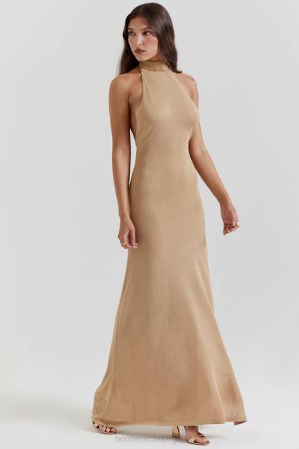 klær selia gold strikket maxi kjole House of CB J6RL113