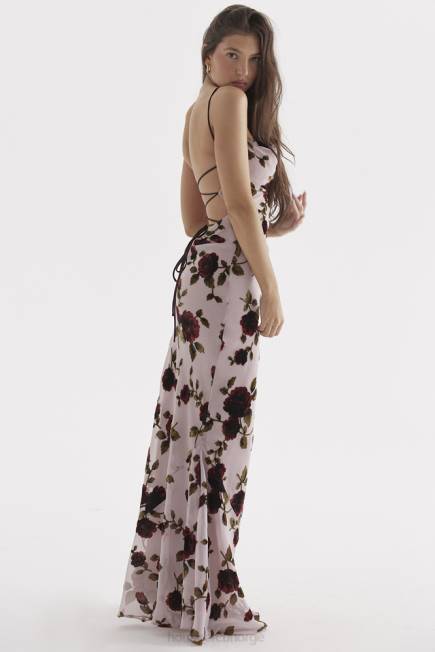 klær serena rosa devore maxikjole House of CB J6RL305
