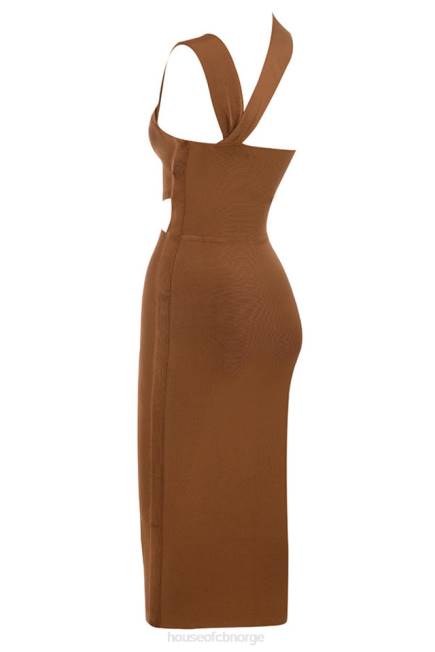 klær aina tan cut out bandasje midikjole House of CB J6RL598