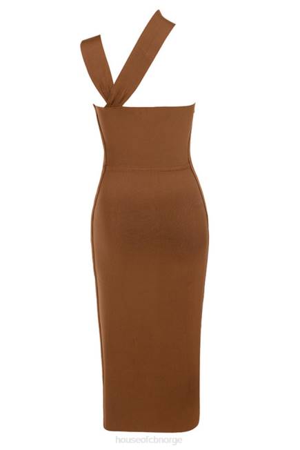 klær aina tan cut out bandasje midikjole House of CB J6RL598
