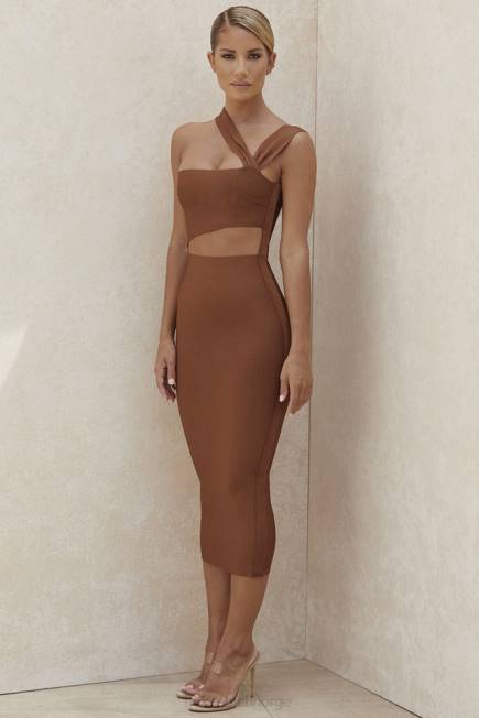 klær aina tan cut out bandasje midikjole House of CB J6RL598