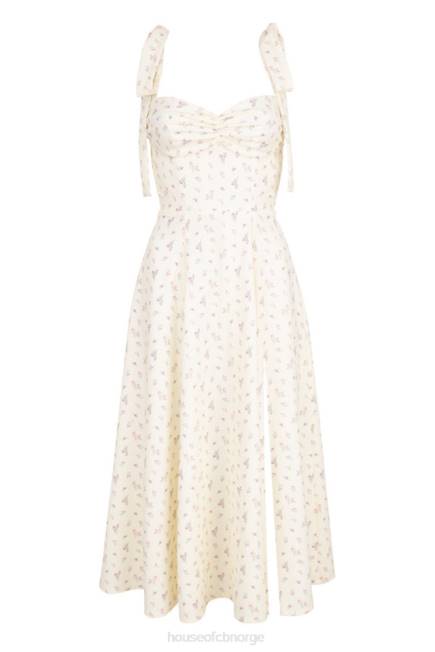klær alicia sitron midi sundress med blomstermønster House of CB J6RL612