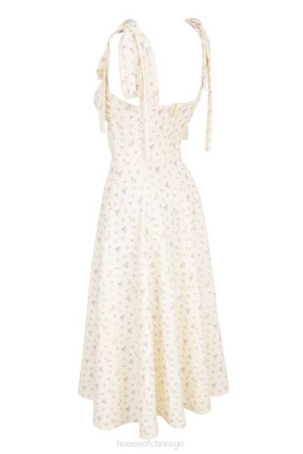 klær alicia sitron midi sundress med blomstermønster House of CB J6RL612