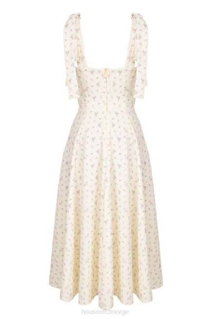 klær alicia sitron midi sundress med blomstermønster House of CB J6RL612