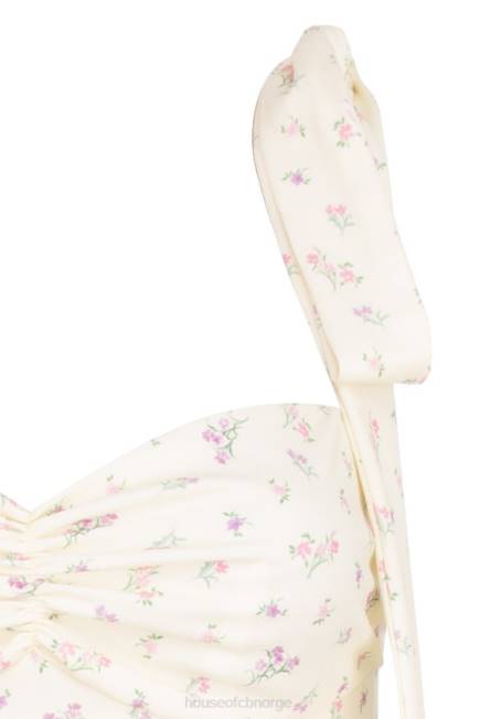 klær alicia sitron midi sundress med blomstermønster House of CB J6RL612