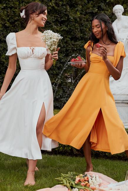 klær alicia tangerine midi sundress House of CB J6RL464