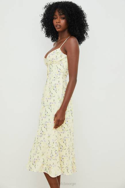klær annabella sitron floral midi sol kjole House of CB J6RL552
