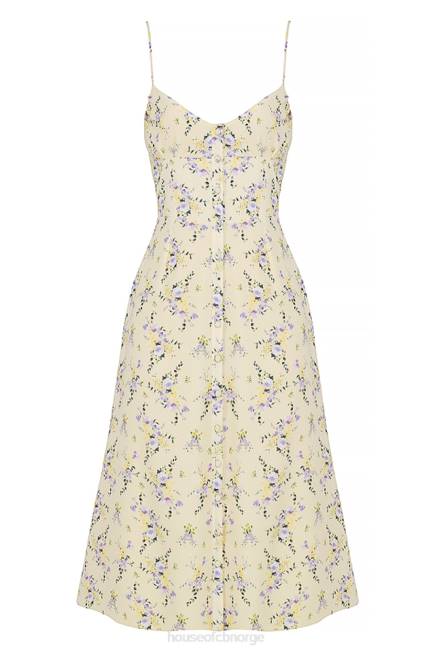 klær annabella sitron floral midi sol kjole House of CB J6RL552