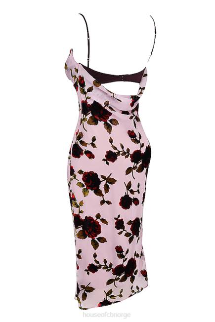 klær azura rosa devore midikjole House of CB J6RL302
