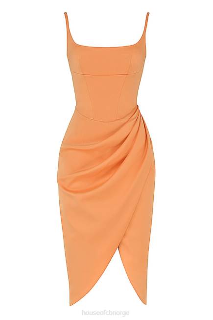 klær bianca mandarin sateng plissert korsett midikjole House of CB J6RL479