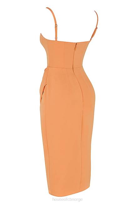 klær bianca mandarin sateng plissert korsett midikjole House of CB J6RL479