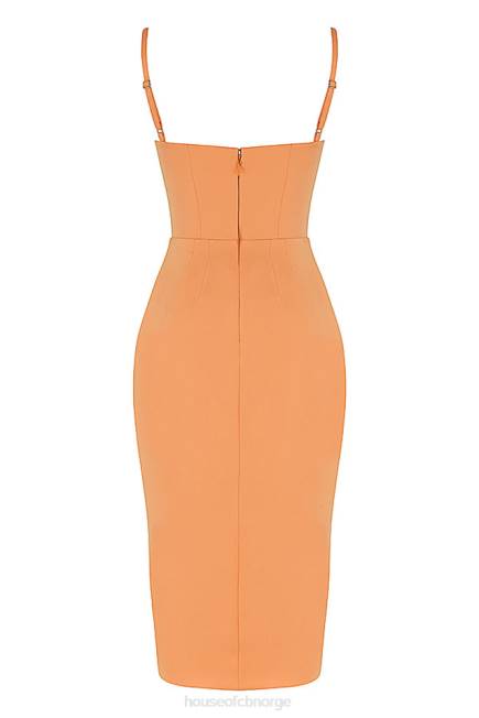 klær bianca mandarin sateng plissert korsett midikjole House of CB J6RL479