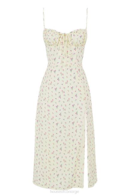 klær carina sitron floral bustier midikjole House of CB J6RL564