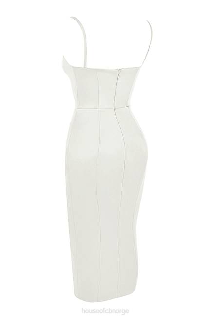 klær casimira ivory sateng korsett midikjole House of CB J6RL522