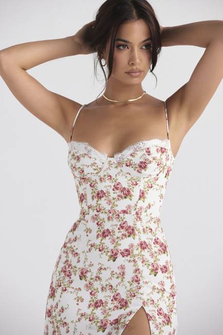 klær charlotte rose print korsett midi sundress House of CB J6RL431