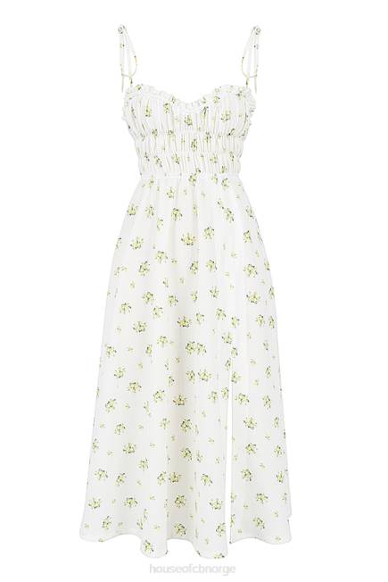 klær christabel ivory floral rynket midikjole House of CB J6RL555