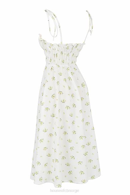 klær christabel ivory floral rynket midikjole House of CB J6RL555