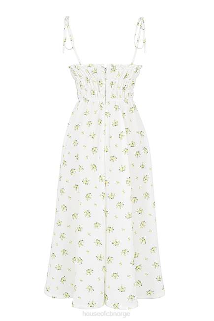 klær christabel ivory floral rynket midikjole House of CB J6RL555