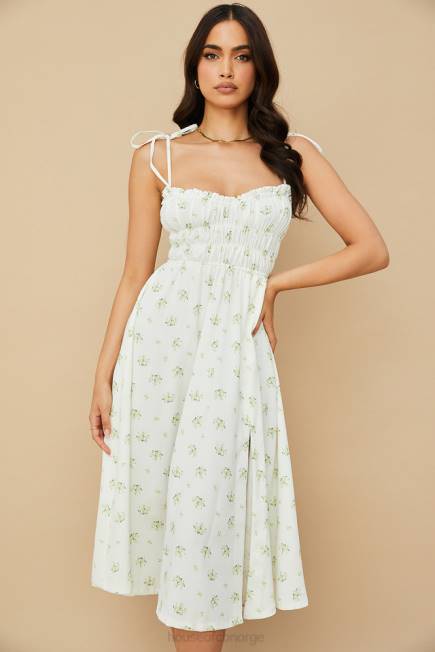 klær christabel ivory floral rynket midikjole House of CB J6RL555