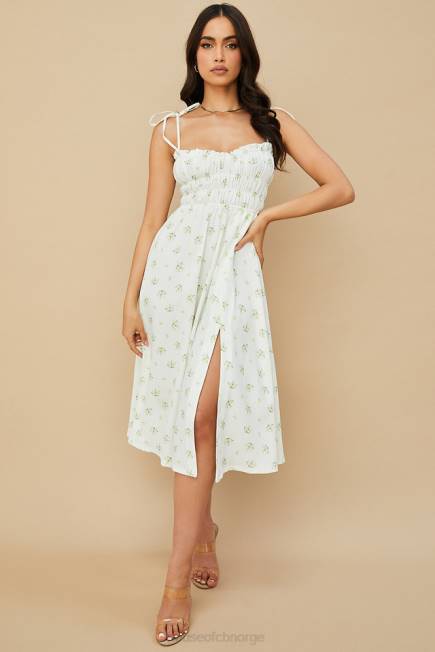 klær christabel ivory floral rynket midikjole House of CB J6RL555