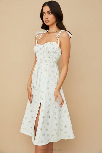 klær christabel ivory floral rynket midikjole House of CB J6RL555