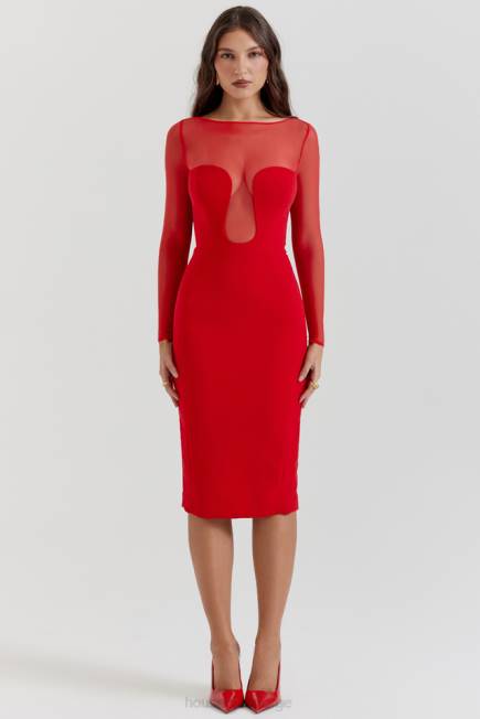 klær darcy scarlet stupe midikjole House of CB J6RL109