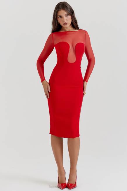 klær darcy scarlet stupe midikjole House of CB J6RL109
