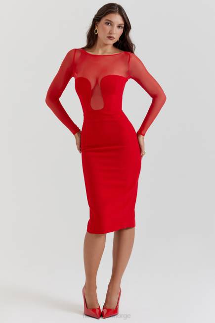 klær darcy scarlet stupe midikjole House of CB J6RL109