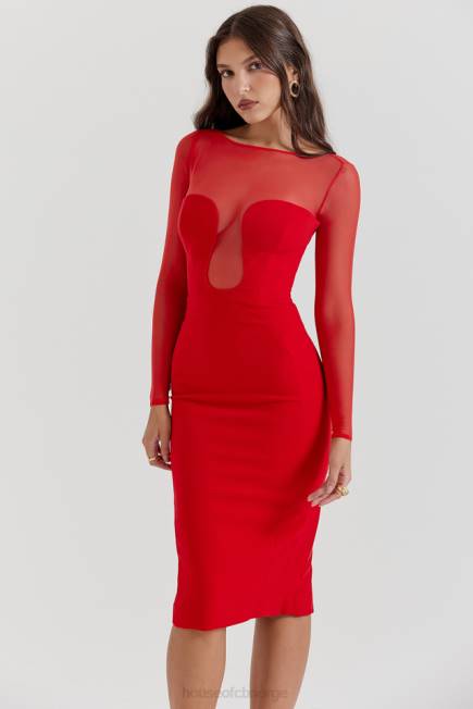 klær darcy scarlet stupe midikjole House of CB J6RL109