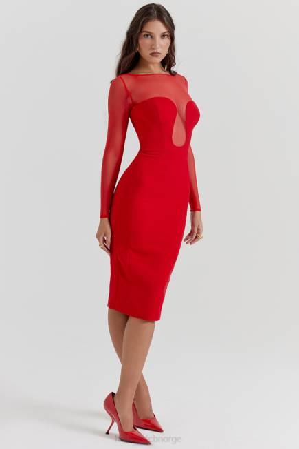 klær darcy scarlet stupe midikjole House of CB J6RL109