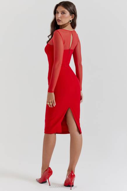 klær darcy scarlet stupe midikjole House of CB J6RL109