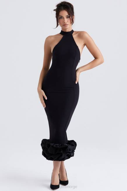 klær einer sort peplum midikjole House of CB J6RL346