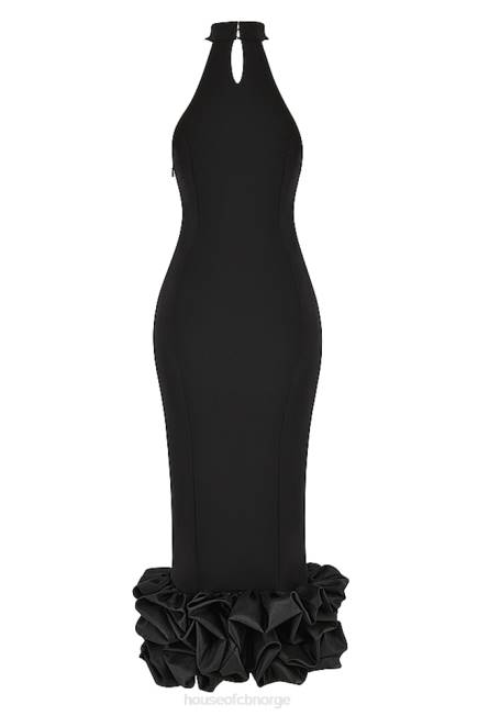 klær einer sort peplum midikjole House of CB J6RL346