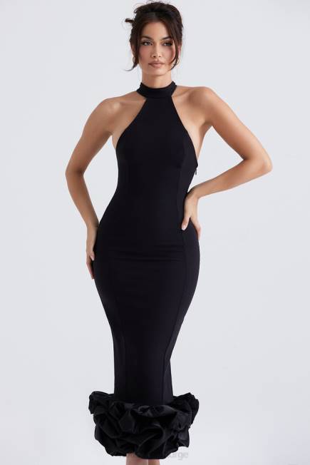 klær einer sort peplum midikjole House of CB J6RL346