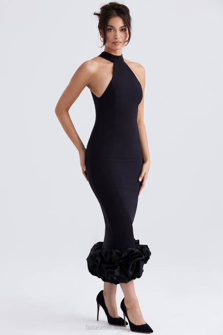 klær einer sort peplum midikjole House of CB J6RL346
