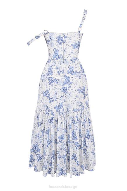 klær elia blå print midi sundress House of CB J6RL264