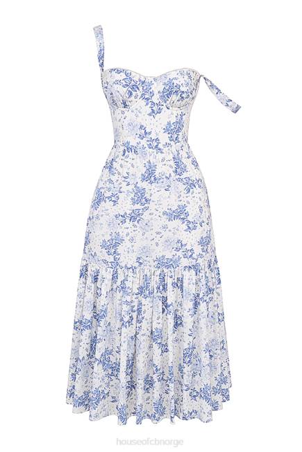 klær elia blå print midi sundress House of CB J6RL264