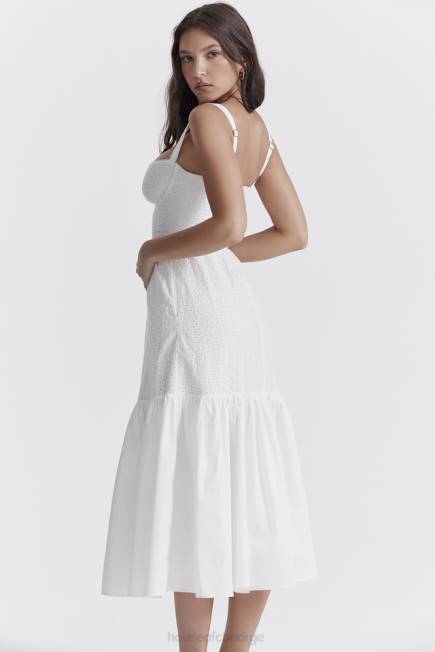 klær elia hvit broderie anglaise midi sundress House of CB J6RL235