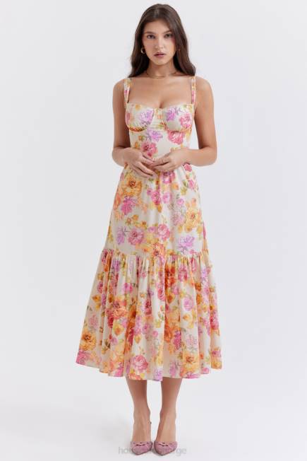 klær elia ivory floral midi sundress House of CB J6RL257
