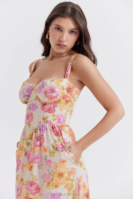 klær elia ivory floral midi sundress House of CB J6RL257