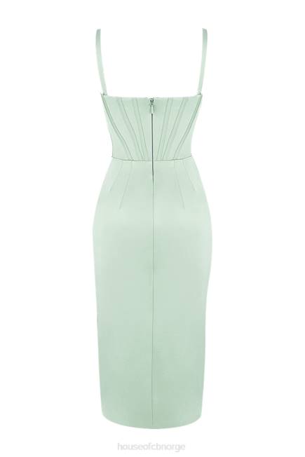 klær faye pistachio sateng korsett midikjole House of CB J6RL563