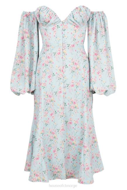 klær håper blå floral bardot midi sundress House of CB J6RL608