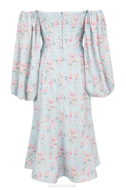 klær håper blå floral bardot midi sundress House of CB J6RL608